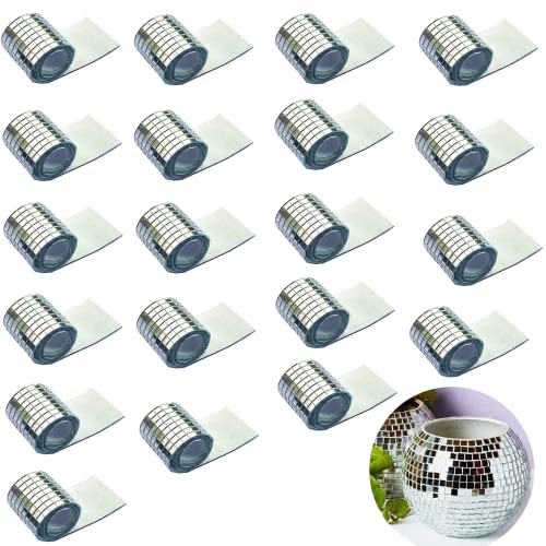Azulejos de mosaico de espejos plateados autoadhesivos de 5 mm por 5 mm para manualidades