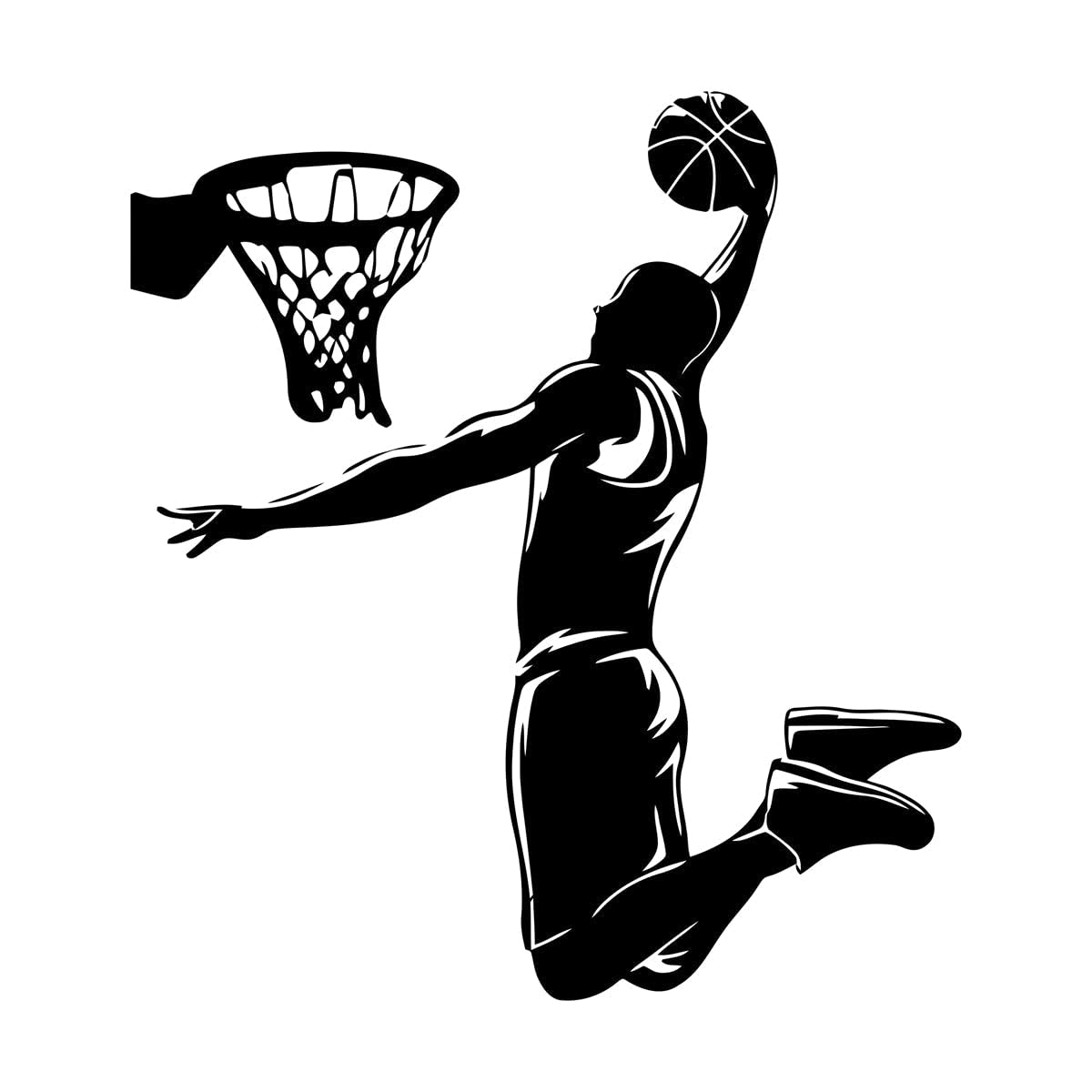 Lzhouting Wall Stickers 0723 Basketball Wall Decals Basketball Wall Art Decor Basketball Wall Stickers For Kids Room Decor Stickers Vinyl Sport Decal Large - 58X64cm