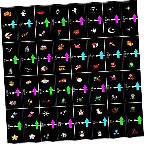 Amosfun 2Pcs Padrões LED Decoração Lente Em Movimento Colorido Festa Em Mudança Plugue Paisagem Rgb