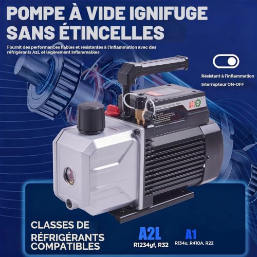 BACOENG Pompe a Vide Climatisation, Pompe à Vide pour Frigoriste, pour Climatisation Domestique, Compatible avec R32 R410A R407C – vue 2