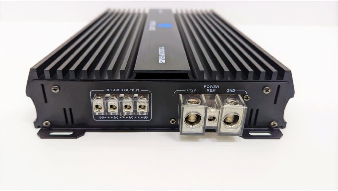 Rear view of the Nemesis Audio NA-C1500.1D amplifier showing power and speaker terminals