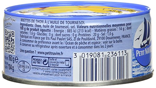 Miettes De Thon À 'huile De Tournesol Petit Navire La Boite De 104 G Net Égoutté - vue 4