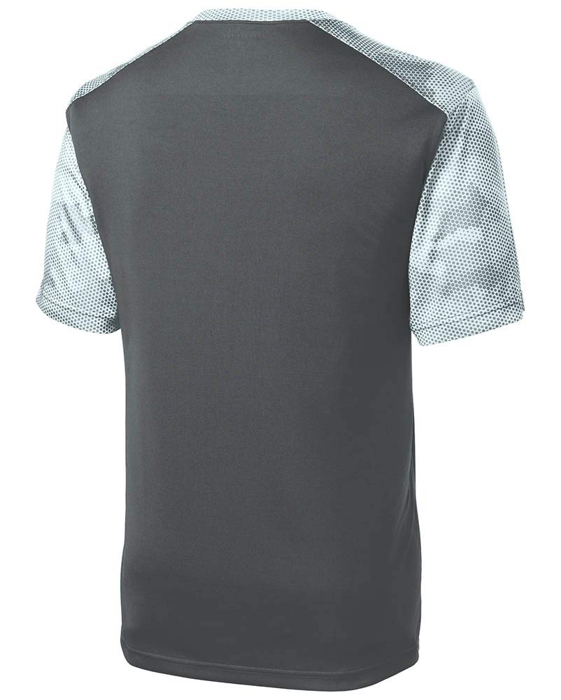 DRIEQUIP Mens CamoHex Athletic Shirt-M-IronGrey/White