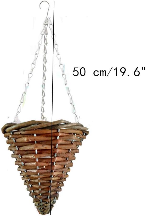 Full Assembled Hanging Wicker Basket Cone Mini Artificial Sunflowers for Indoor Decoration