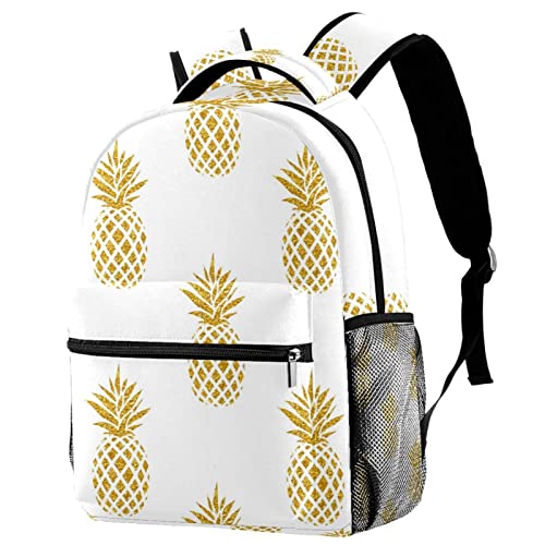Sac à dos de voyage chic aux finitions ananas doré pour homme et femme