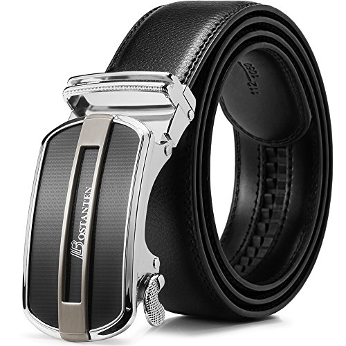 [ボスタンテン] BOSTANTEN オートロック式ベルト メンズ 4サイズ（105cm/110cm/115cm/120cm) ギフトBOX付 (ブラック, L：115CM)
