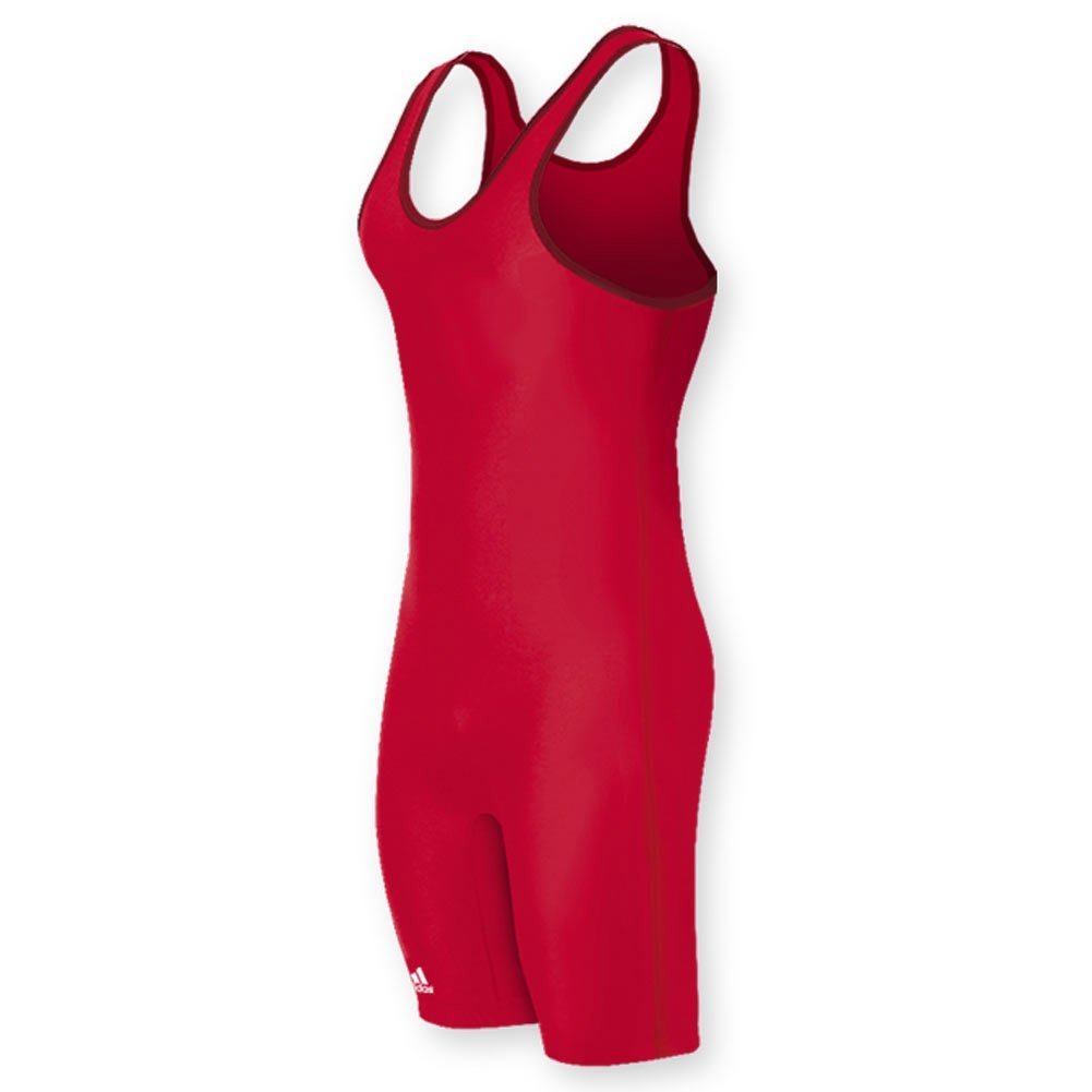 adidas aS101s Lycra Solid Wrestling Singlet - RED - XXL — image 1