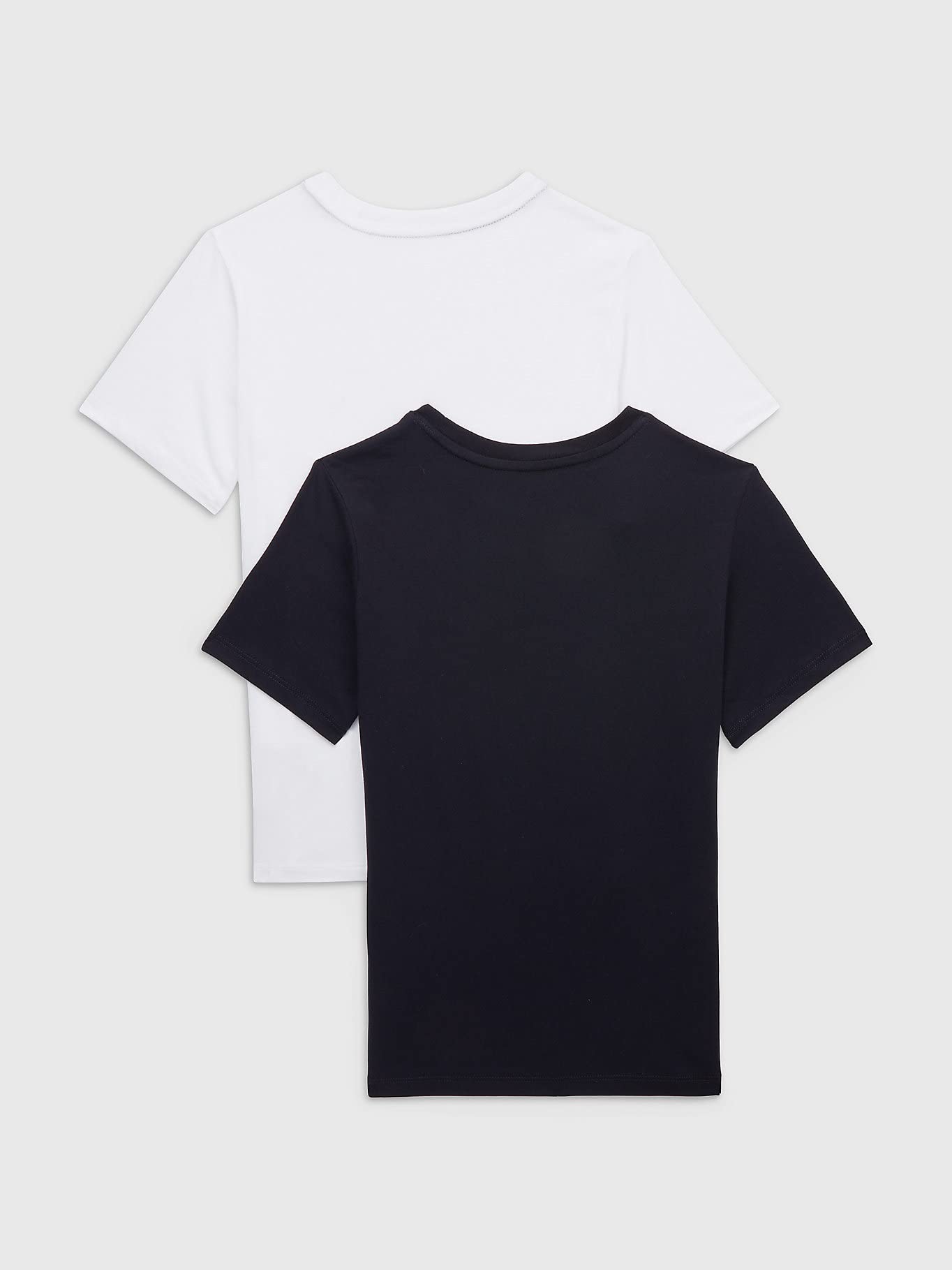 Tommy Hilfiger Ragazzi 2-Pack Organico Cotone Girocollo T-Shirt, Deserto Cielo/Bianco