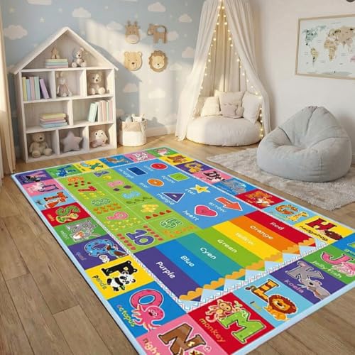nanshiba ABC Kids Rug 59 x 39.4 Colorful Alphabet Mat