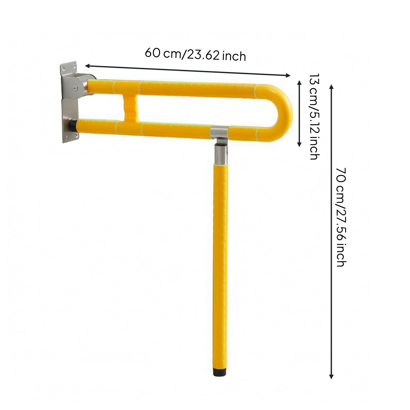 Maniglione Bagno da Parete Corrimano, Giallo, Giallo, size to 8