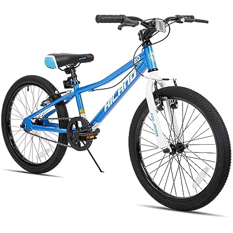 HH HILAND 20 Inch Kids' Bicycles Mountain Bike for Boys, Girls 5+ Years Old, Single Speed Kids Bicycles with Dual Handbrakes, Child Bike Blue Cover