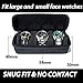 AUKURA 3 Slot Hard Watch Travel Case, Watch Roll Case Storage and Organizer for Men and Women, with anti-move watch pillow (Black fabric 3Slots)