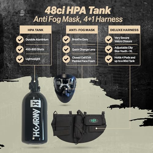 3Skull Tippmann Vantage Mega 4+1 Paintball Gun Marker Package Set (48ci)