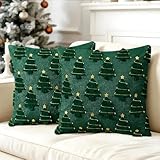 Starnearby 2 Stück Kissenbezug Weihnachten 45x45cm...