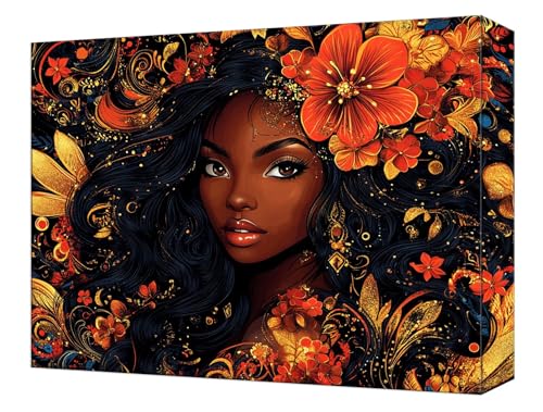 Peinture par numéro adulte Afrique femme : kit loisirs créatifs 50x70cm avec acrylique