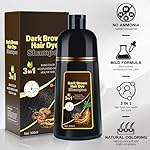Cosmpro Dark Brown Natural Hair Dye Shampoo 3 in 1, 16.9 Fl Oz/500 ML, Semi-Permanent Gray Hair Coverage, Unisex, Natural Ingredients, - Image 5