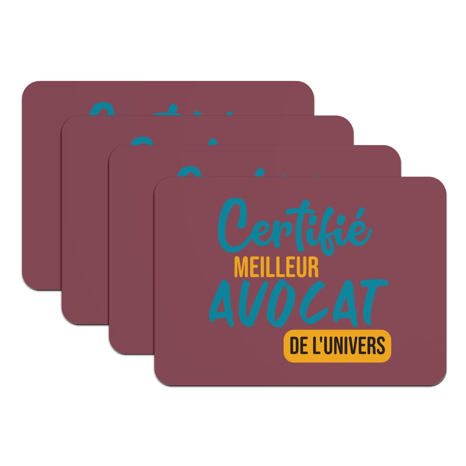 Sets de table rouge avocat de l'univers en caoutchouc pour decorer vos repas de cabinet