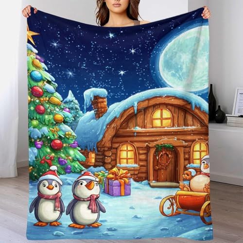 Couverture polaire flanelle Noël lit canapé doux 100x130cm - 6