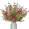 30 pcs christmas tree picks holiday christmas picks 95 inches pine needle branches 65 inches red holly berry stems for winter craft wrapping tree garland vase floral arrangements  urban country home decor