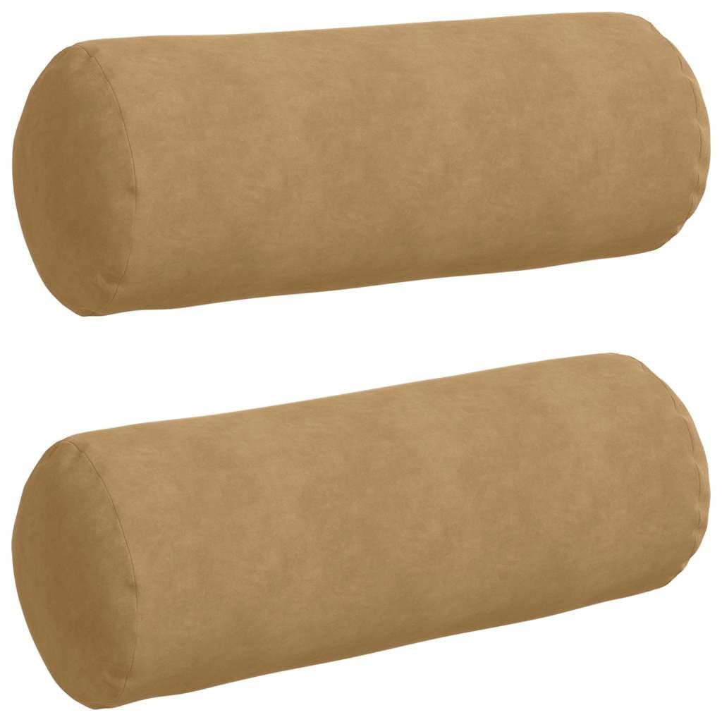 2er Set Bolsterkissen Braun 25 x 70 cm Cord Nackenrollen | Weiche Nackenrollen aus strukturiertem Cord für gemütliche Stunden im Wohnzimmer und Schlafzimmer. Mit Reißverschluss.
