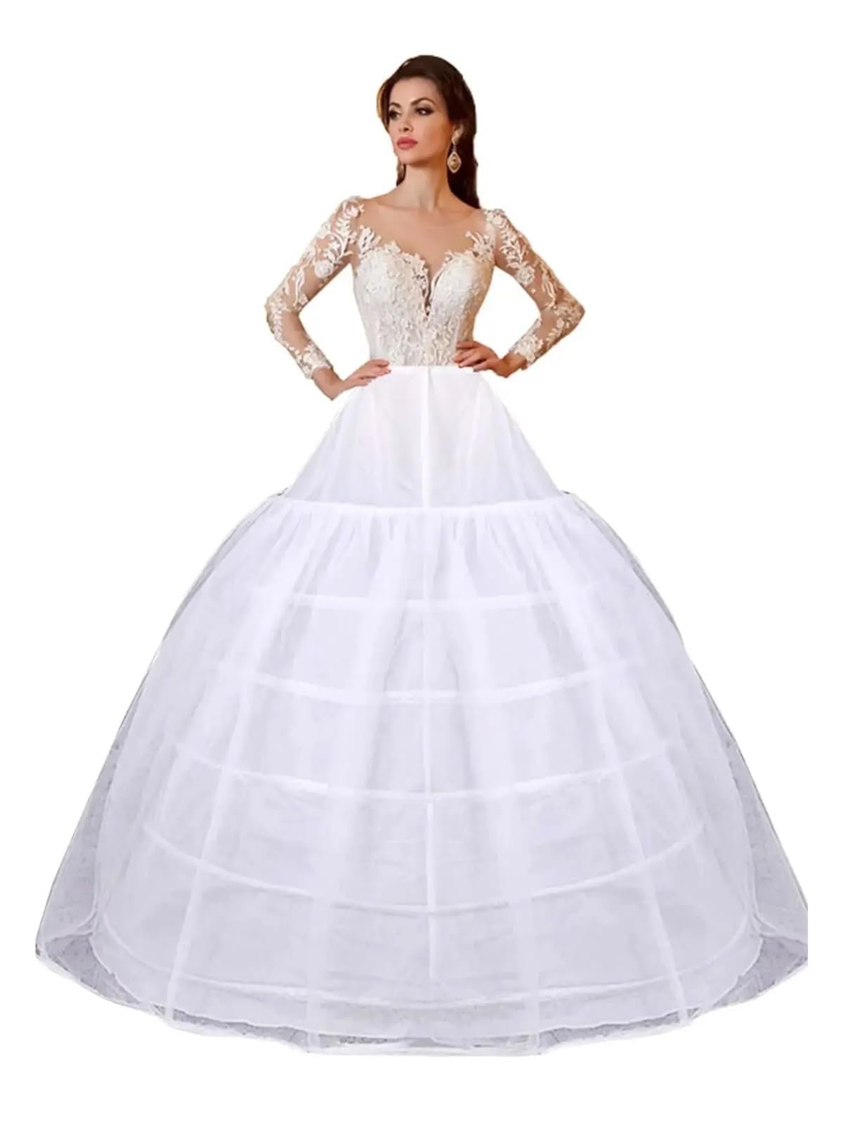 Jupon sous Robe Femme Jupon de Mariage, Jupon de Robe de Bal, Jupon de Robe de Bal, Jupon de Robe de Bal, Jupons(4 Hoops)