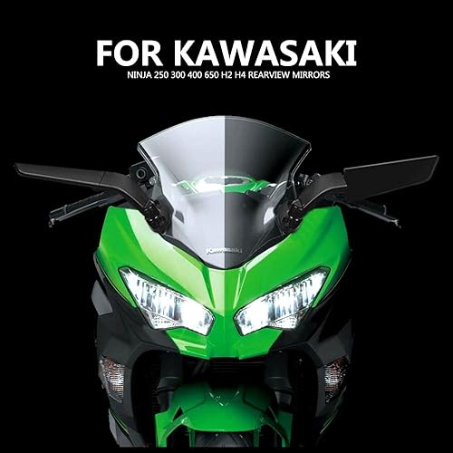 Wodpice Espejos retrovisores Accesorios de motocicleta para Ninja 400 650 Wind Wing Espejo lateral giratorio ajustable Winglet 2018-2022
