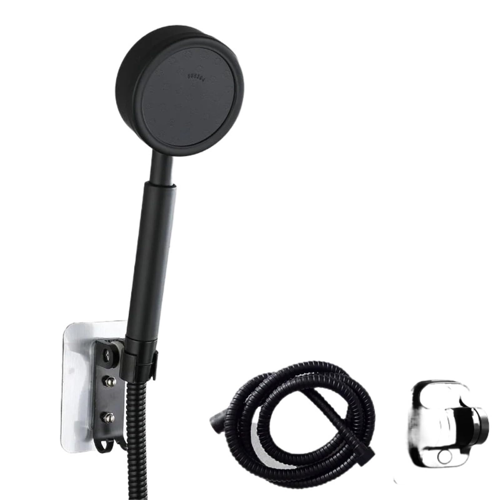 Pomme de douche haute pression en acier inoxydable noir anti-chute, ensemble de douche à main anti-chute, accessoire de robinet de salle de bain à économie d'eau, système de douche moderne (couleur 08