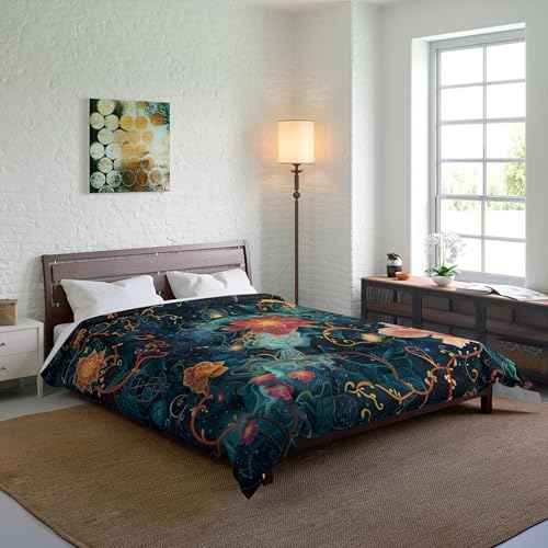 Housse de couette en microfibre premium lit 70x133 motif botanique
