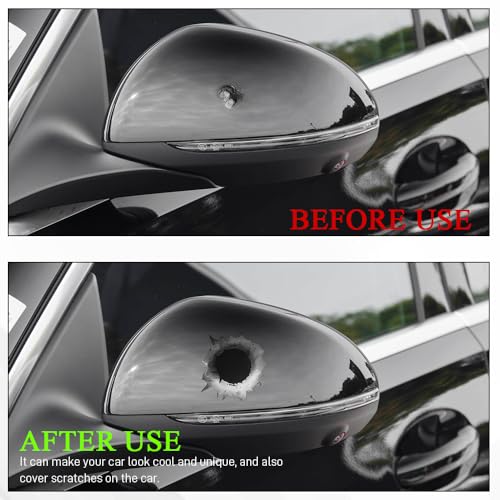 Image of 3D Bullet Hole Car Stickers, Bullet Hole Decals, Funny Prank Auto Body Scratch Tattoo Decal, Automotive Tattoo Decorations Accessories Waterproof Car Sticker for Bumper Window Helmet (Style B)