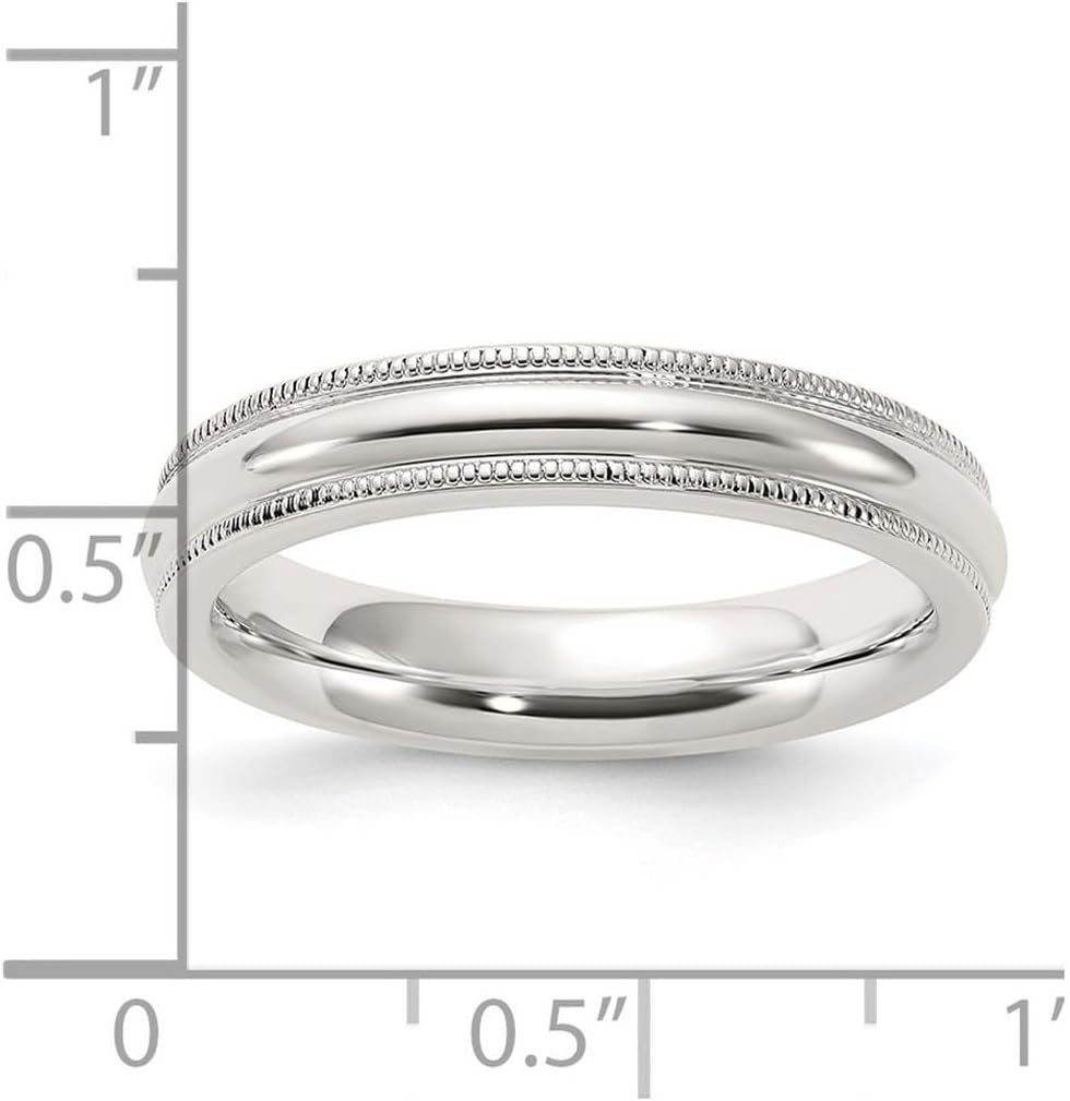 JewelryWeb 925 Sterling Silver Millgrain Comfort-Fit Band Ring-Ring for Women and Men in Variety of Sizes