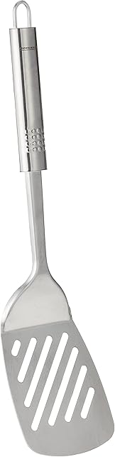 Fackelmann Łopatka kuchenna 33CM, uchwyt owalny, praktyczna łopatka ze stali nierdzewnej z ergonomicznym uchwytem, pomocnik kuchenny do gotowania (kolor: srebrny), ilość: 1 sztuka