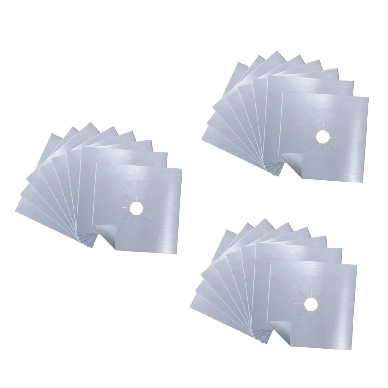 Hemobllo 24pezzi Coperture Per Bruciatore Gas Riutilizzabili Protezione Per Piano Cottura Facili Da Pulire Materiale Resistente e Antistatico Argento