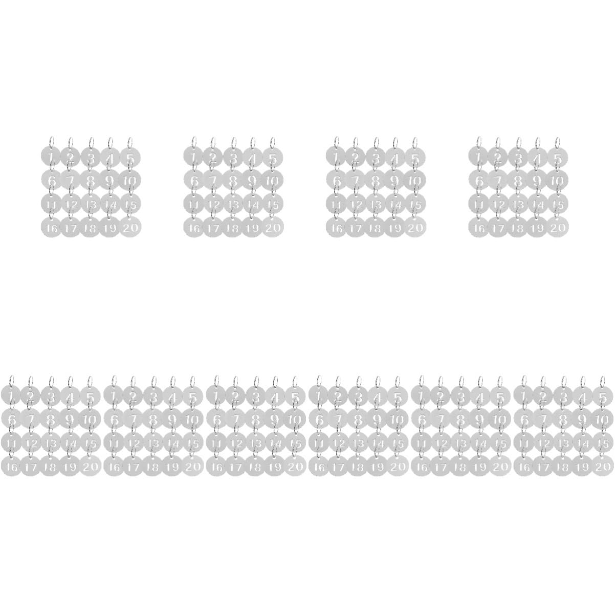 200piezas Etiquetas Numeradas Inoxidable Identificadores De Llaves Anillo Etiquetas Para Equipaje y Organización Casa y