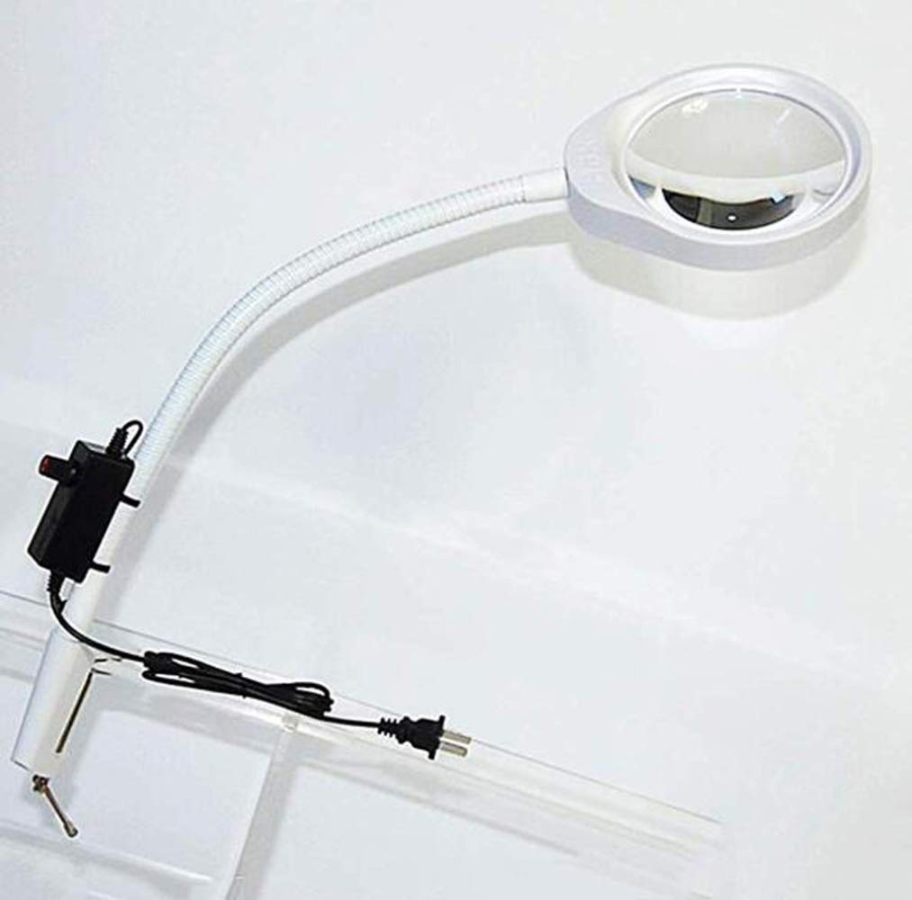 Lámpara con Lupa y Pinza - Lupa de Escritorio 8X con Luces - Lupa Manos Libres para Pasatiempos, Manualidades