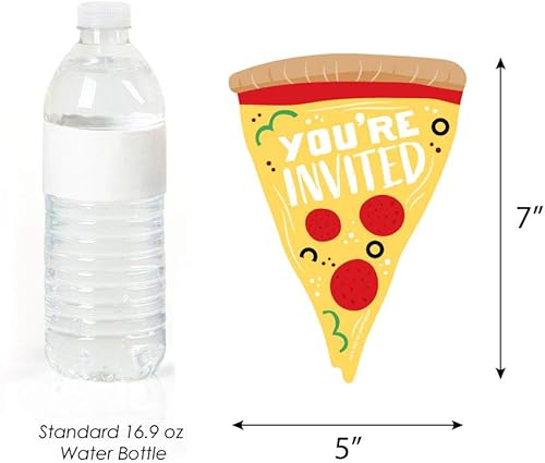 Miniatura 5 de Big Dot of Happiness Pizza Party Time  Rellenar  Tarjetas de invitación de cumpleaños o baby shower con sobres  Juego de 12