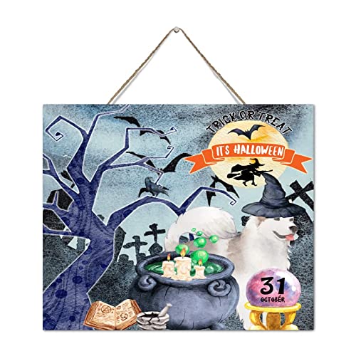 Plaque décorative en bois rustique de qualité supérieure pour fête d'Halloween