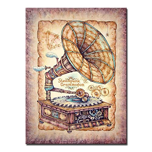 Impression toile Steampunk téléphone vintage pour mur vide 50x70