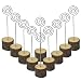 Bantoye 6 Inches Real Wooden Base Memo Photo Clip, 10 Pcs Rustic Table Wood Stands Card Holders Paper Note Clip for Christmas Party Wedding Home Bar Decoration