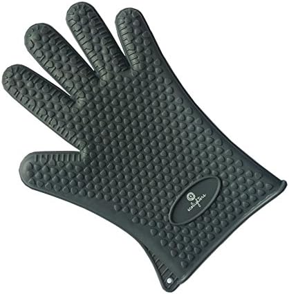 Ecolighters® Original Heat Resistant Silicone Gloves 1 Pair (2 Gloves) - Grey - Kitchen, BBQ, Grill, Oven or Stoves- Perfect for Cooking, Better Then Oven Mitts, Dishwasher Safe - Grey