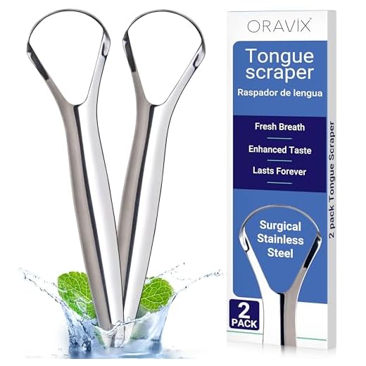 Limpiador de Lengua Bucal Acero Inoxidable | 2 Unidades | Raspador de Lengua | Limpia Lenguas Antibacteria | Rascador Lingual | Limpiador Lengua | Limpiador Lingual Metálico | ORAVIX