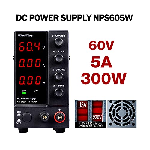 実験室DC電源調整可能な調整スイッチング電源可変ベンチ源30V 10A電圧変換器(NPS605W0.1V0.01A)