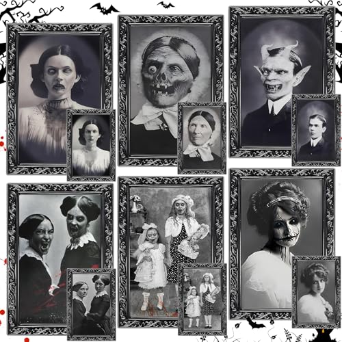 ZZXLOPEZ 6 Stück Halloween Bilder, Halloween Wanddeko, Halloween Gothic Deko Gruselig Fotos Horror Bilderrahmen, Gruselige Wanddekoration, Halloween 3D Bild für Party, Schloss, Spukhaus, Zuhause ZZXLOPEZ 6 Stück Halloween Bilder, Halloween Wanddeko, Halloween Gothic Deko Gruselig Fotos Horror Bilderrahmen, Gruselige Wanddekoration, Halloween 3D Bild für Party, Schloss, Spukhaus, Zuhause