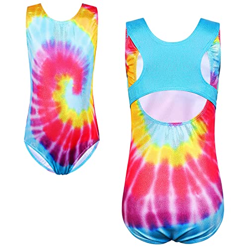 XFGIRLS Gymnastics Leotards for Girls Glitter Dancewear with Matching Shorts Set