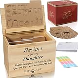 Mamagiftree Recipe Box, Recipe Card Holder Box with 50 4x6 inch Recipe Cards, 12 Dividers with Conve