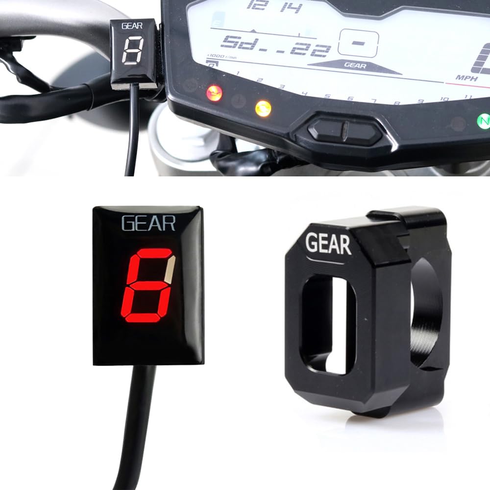 Wasserdichtes LED Digital Ganganzeige Kompatibel mit Yamaha FZ6 R FZS600 FZS1000 Fazer XJ6 YZF-R6 R6S R1 FZ8 FZ1 FZ1N TDM900 FZ400 XT660 MT-03 MT01 Xjr400 Ys250