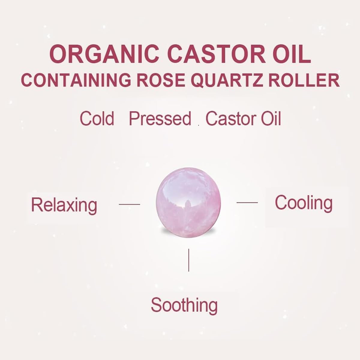 Organic Castor Oil Roll-On with Rose Quartz, 1.7 fl oz