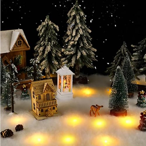 Mantel decorativo de nieve artificial iluminado que elimina la suciedad bajo el árbol 3