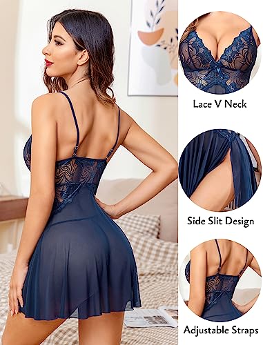 Image of Avidlove Women Lace Lingerie Babydoll Sexy Chemise Exotic Nightgowns Bridal Nightdress