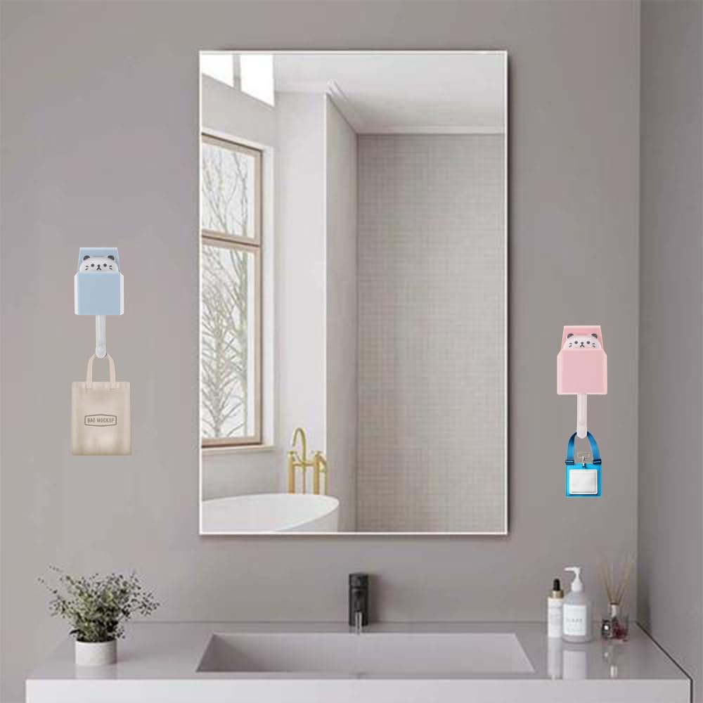 Perchero Pared Infantil,4 Piezas Ganchos Adhesivos Animales Creativo Gato Decorativos Perchero Pared Infantil Gancho para llaves Gato Ganchos Para Toallas Lindo