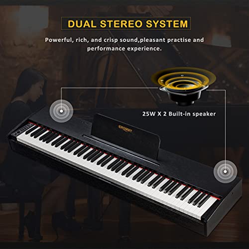 EROMMY Piano numérique avec 88 touches – Piano électronique portable avec pédale de sustain – 2 haut-parleurs stéréo de… - Les Beatles, Paul McCartney, John Lennon, RIngo Starr, George Harrison EROMMY Piano numérique avec 88 touches - Piano électronique portable avec pédale de sustain - 2 haut-parleurs stéréo de… – Image 6